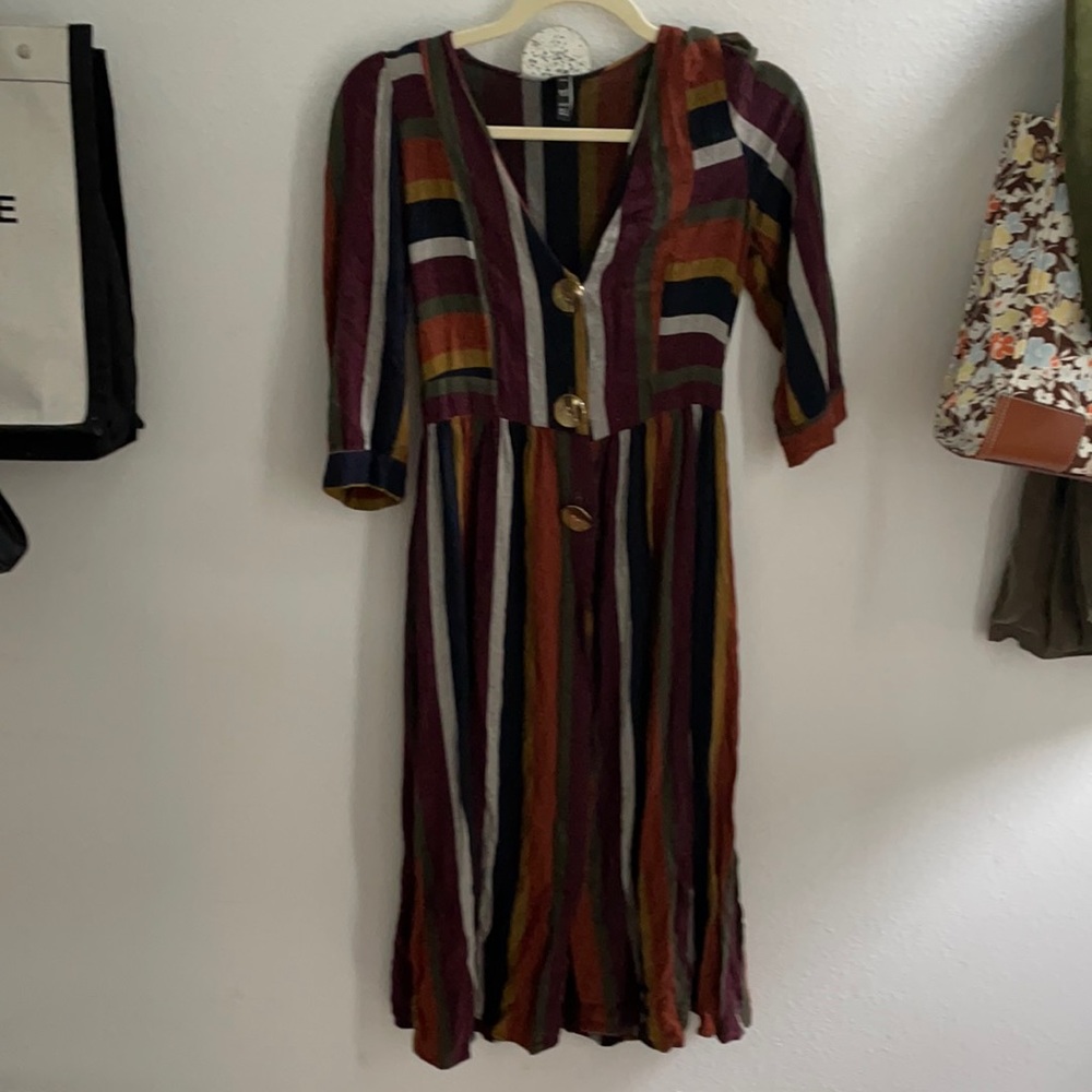 Zara striped midi dress